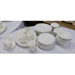ROYAL WORCESTER PLAIN WHITE CHINA DINNER AND TEA WARES, COMPRISING TEN 10" (25.4cm) DINNER PLATES;