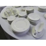 ROYAL WORCESTER PLAIN WHITE CHINA DINNER AND TEA WARES, COMPRISING TEN 10" (25.4cm) DINNER PLATES;