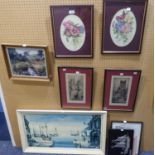 A PAIR OF SIGNED ETCHINGS BY F. ROBSON 'YORK MINSTER' AND 'ELY CATHEDRAL' AND A SELECTION OF