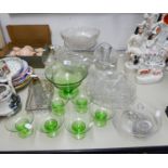 MIXED LOT OF GLASS, to include: STROMBERG SMALL VASE, WHEEL CUT WITH A GOOSE IN FLIGHT, 4 ½? high,