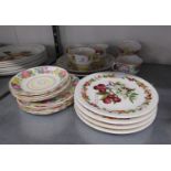 COLCLOUGH CHINA TEA SERVICE FOR SIX PERSONS, 18 PIECES, A PAIR OF CHINA RIBBON PLATES AND A SET OF