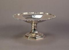 MAPPIN AND WEBB 'PRINCES PLATE' PEDESTAL CAKE  DISH, octagonally panelled with scolloped fancy