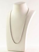 18ct WHITE GOLD FINE CHAIN NECKLACE with small belcher links, trigger clasp, 17 3/4in (45cm) long,