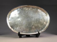 TWENTIETH CENTURY SILVER PLAIN WAITER, having shaped and stepped cavetto border, 11 3/4" (29.5cm)