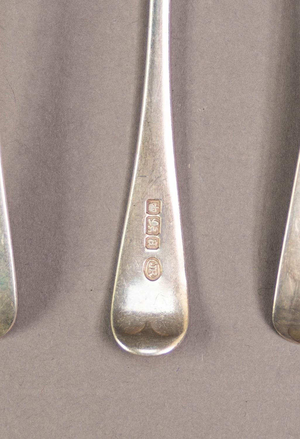 LATE VICTORIAN SET OF TWELVE EARLY ENGLISH PATTERN SILVER TEASPOONS BY JOHN ROUND & SON Ltd, - Image 2 of 2