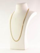 18ct GOLD CHAIN NECKLACE with flattened Z shaped links, trigger pattern clasp, 23 1/2in (60cm) long,