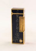 ALFRED DUNHILL LTD., 'ROLLAGAS' VINTAGE POCKET CIGARETTE LIGHTER, in gold plated and gold speckled