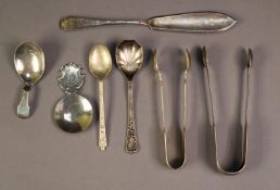 GEORGE III SILVER FIDDLE PATTERN CADDY SPOON, London 1812, makers mark: L.M, together with a PAIR OF