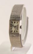 CERTINA, SWISS, LADY'S 9ct GOLD BRACELET WATCH with 17 jewels movement, small rectangular silvered