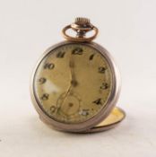 JUNGHAUS, GERMANY, EARLY 20th CENTURY OPEN FACE POCKET WATCH, the 800 mark silver case with engine