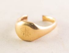 GENT'S 18ct GOLD SIGNET RING, Chester 1921, 12.6gms (c/r shank cut)