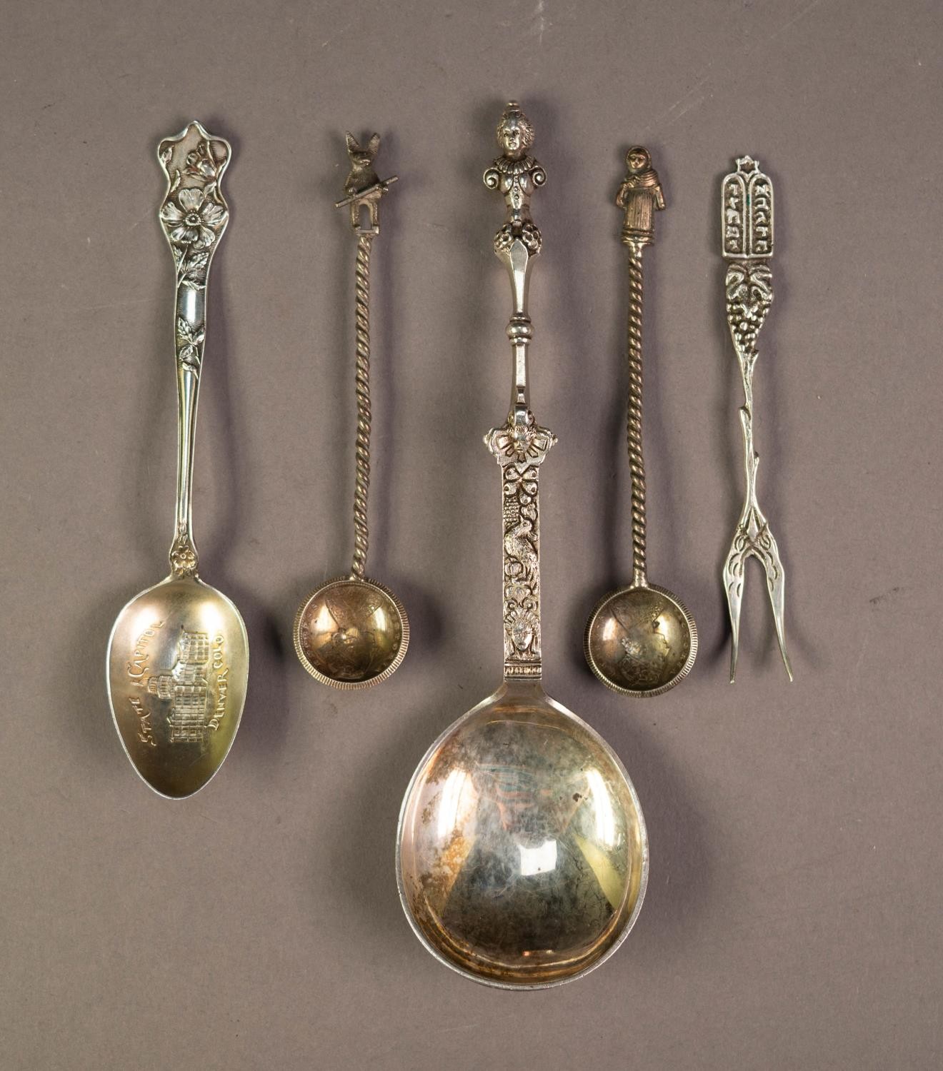 FOREIGN SILVER COLOURED METAL (830 STANDARD) ANOINTING SPOON, stamped: M. HAMMER, BERGEN, 6 ½? (16.