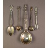 FOREIGN SILVER COLOURED METAL (830 STANDARD) ANOINTING SPOON, stamped: M. HAMMER, BERGEN, 6 ½? (16.