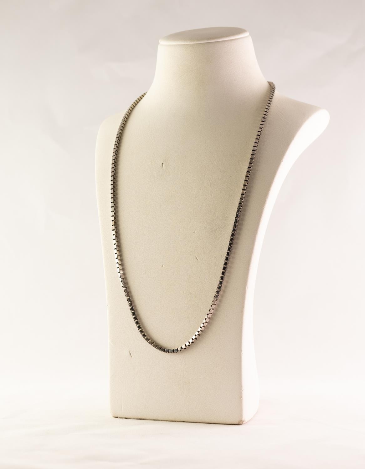 SILVER BOX LINK CHAIN NECKLACE, 3/4 oz