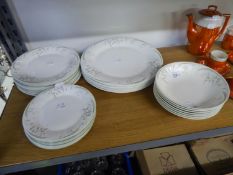 ROYAL ALBERT HAZY DAWN (FOR ALL SEASON), DINNER SERVICE, VIZ 6 DINNER PLATES, 7 SOUP BOWLS, 7