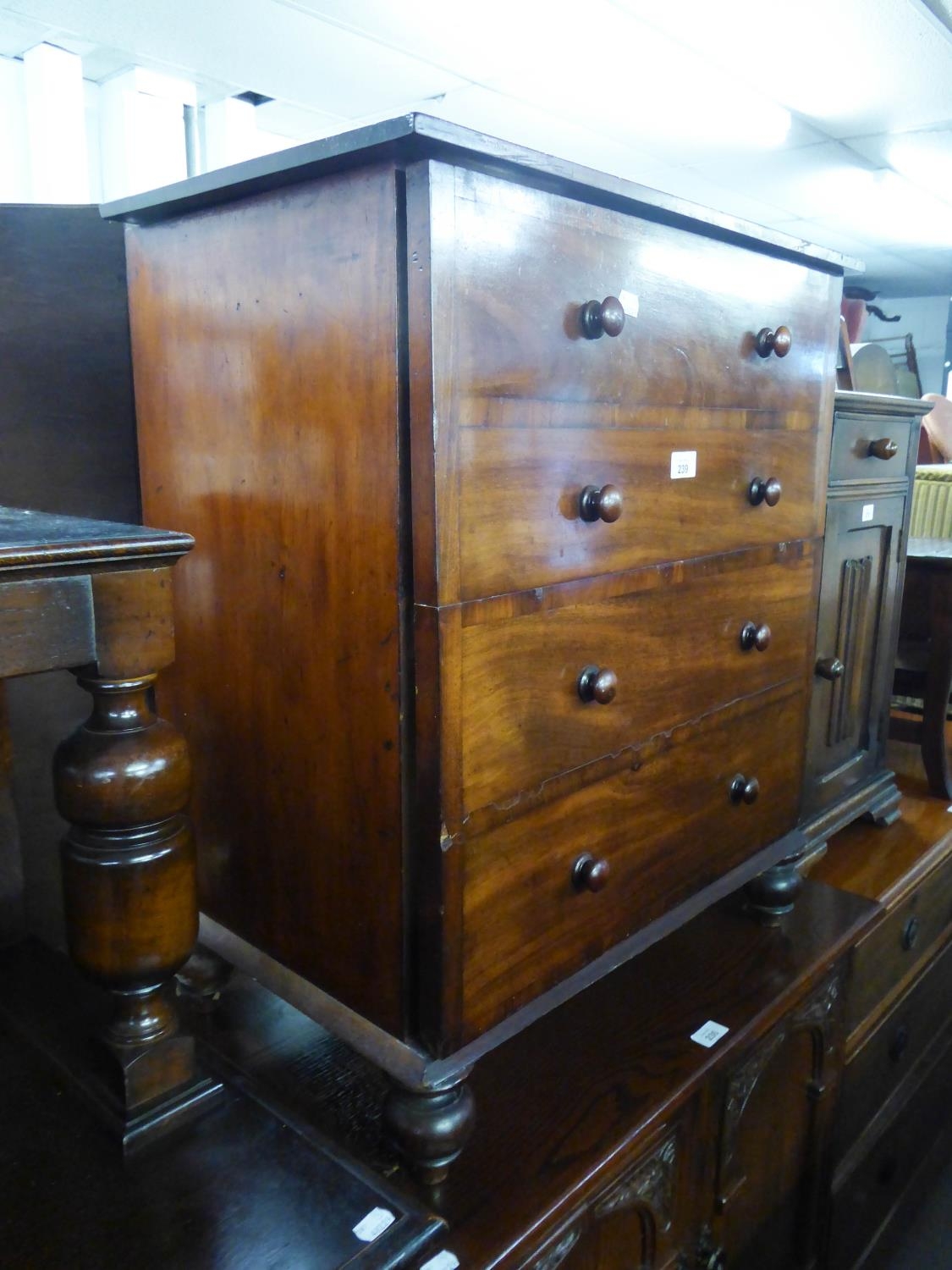 ANTIQUE STYLE SMALL CUPBOARD ON BUN FEET