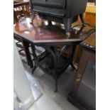 EDWARDIAN DARK MAHOGANY OCTAGONAL CENTRE TABLE WITH GALLERIED UNDER PLATFORM