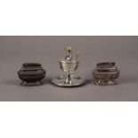 MAPPIN AND WEBB , 'PRINCES PLATE' URN SHAPED TABLE LIGHTER, with conical stem on saucer shaped base,