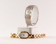 LADY'S ROTARY SWISS BRACELET WATCH with 24 jewels movement, small rectangular dial with batons