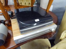 A JVC T-X3 STEREO TUNER AND A SONY RECORD TURN-TABLE (2)