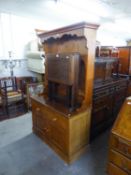 A MODERN PINE WELSH DRESSER, WITH RAISED PLATE RACK