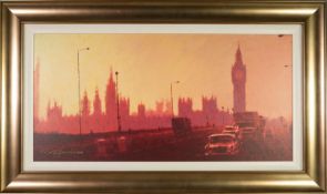 ?ROLF HARRIS (b.1930) ARTIST SIGNED LIMITED EDITION COLOUR PRINT ON CANVAS 'Fifties Rush Hour?, (
