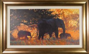 ?ROLF HARRIS (b.1930) ARTIST SIGNED LIMITED EDITION COLOUR PRINT ON CANVAS ?Backlit Gold?, (2/