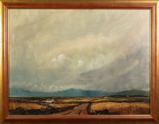 G.E. DUNNE (TWENTIETH/ TWENTY FIRST CENTURY) PAIR OF OIL PAINTINGS ON CANVAS Landscapes with hills