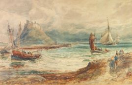 ALEXANDER BALLINGALL (1870 - 1910) WATERCOLOUR DRAWING St Michael's Mount, Cornwall Signed and dated