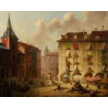 GEORGE CLARKSON STANFIELD R.A. (1828-1878)  OIL PAINTING ON CANVAS  A continental townscape with