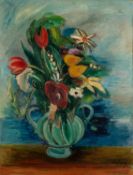 RUDOLF LEVY (1875 - 1944) OIL PAINTING ON CANVAS Still life - vase of flowers Signed lower right