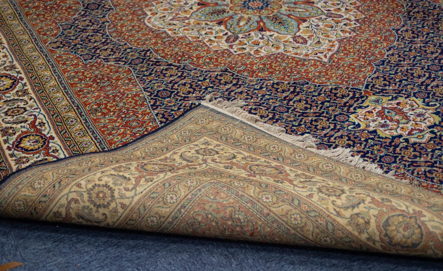 WILTON CARPET of Persian 'Sarab' intricate design, having large centre medallion with pendants in - Image 3 of 3
