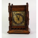 LATE NINETEENTH CENTURY GERMAN OAK LARGE PRESENTATION MANTLE CLOCK BY WINTERHALDER & HOFMEIER, the