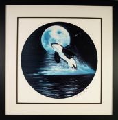 WYLAND (MODERN) ARTIST SIGNED LIMITED EDITION COLOUR ?Orca Moon?, (463/500), with certificate to the