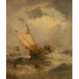 STYLE OF JOHN MOORE OF IPSWICH (1820 - 1902) PAIR OF OIL PAINTINGS ON CANVAS Sailing craft in