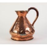 ANTIQUE SEAMED COPPER 1 GALLON CONICAL MEASURE, a/f