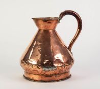 ANTIQUE SEAMED COPPER 1 GALLON CONICAL MEASURE, a/f