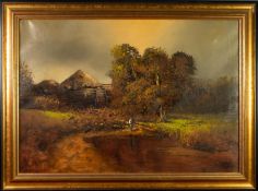 ALEXEI BAKEEV (TWENTIETH/ TWENTY FIRST CENTURY) OIL ON CANVAS ?Evening? Signed, tilted and dated