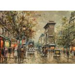 *ANTOINE BLANCHARD (1910-1988)  OIL PAINTING ON CANVAS  'Les Grands Boulevards et Porte Denis,