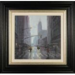 CHARLES ROWBOTHAM (MODERN) OIL ON BOARD ?Empire State Reflections' Signed, titled verso 11 ¼? x