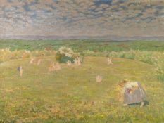 CARL LUDWIG NOAH BANTZER (1859-1941) Oil painting on canvas. A plein-air study of an expansive