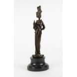 MILO FOR EUROPEAN BRONZE FINERY, MODERN PATINATED BRONZE FEMALE FIGURE, modelled standing, wearing