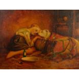 H.H. DRONFIELD  OIL ON CANVAS  Child lying beside a sick dog signed and dated 1929 lower left