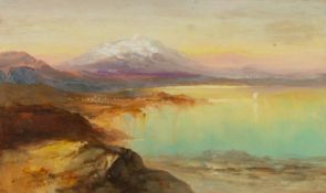 SAMUEL LAWTON BOOTH R.C.A. OIL PAINTING ON BOARD Sea of Galilee Signed, inscribed and dated 1901