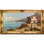 CORBET (TWENTIETH CENTURY) OIL PAINTING ON CANVAS Mediterranean coastal scene Unsigned 15 ¼? x