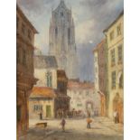 HENRY THOMAS SCHAEFER (1854-1915) WATERCOLOURS, A PAIR  Continental townscapes, each with a