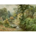 TOM CLOUGH (1867-1943)  WATERCOLOUR  A watermill beside and stream  signed lower left  17 1/4" x 23"