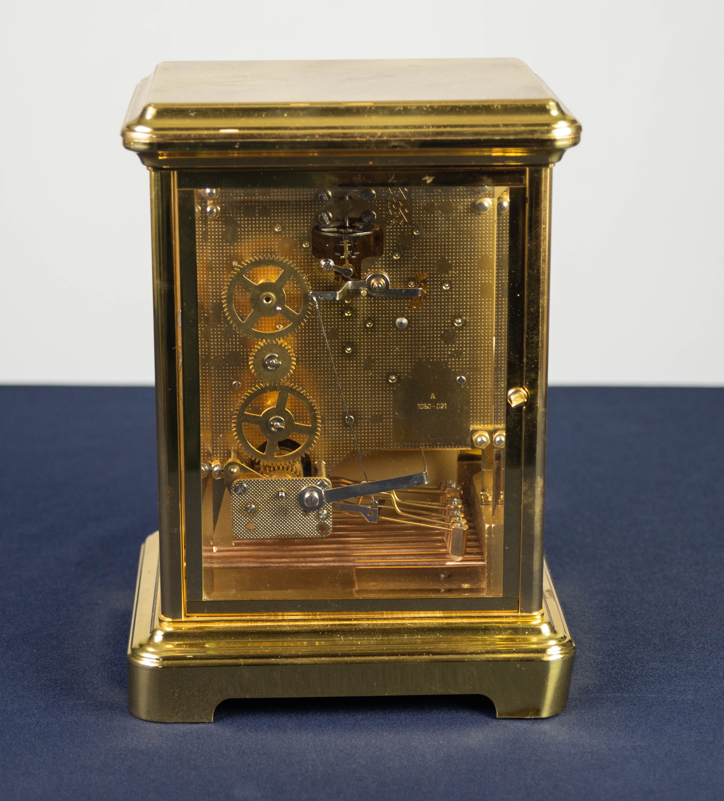 SCHMID, GERMAN FOUR GLASS MANTEL CLOCK, with 8 days movement striking and chiming on eight graduated - Image 3 of 3