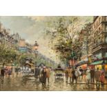 *ANTOINE BLANCHARD (1910-1988)  OIL PAINTING ON CANVAS  'Boulevar Des Capucines, Paris'  signed