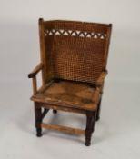 NINETEENTH CENTURY CHILD?S ORKNEY CHAIR, with dark stained pine frame, 34? (86.4cm) high C/R-